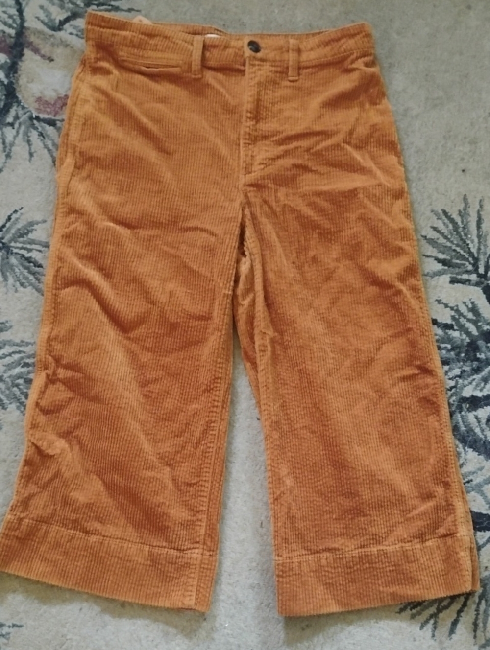 EUC Wide Leg Madewell Rust Corduroy Crops